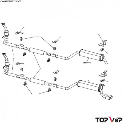 Echappement arrière Lombardini 480 hdi Chatenet ch 40 et 46 - 0140070