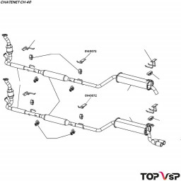 Support d'échappement central Chatenet ch 40 et 46 - 0140072