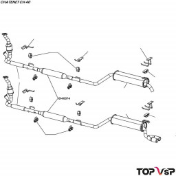 Tube central d'échappement Lombardini 480 hdi Chatenet ch 40 et 46 - 0140074