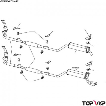 Echappement arrière double sortie Chatenet ch 40 - 0140076