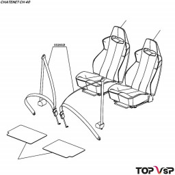 Kit ceintures de sécurité droit et gauche Chatenet ch 40 pièces détachées automobiles sans permis