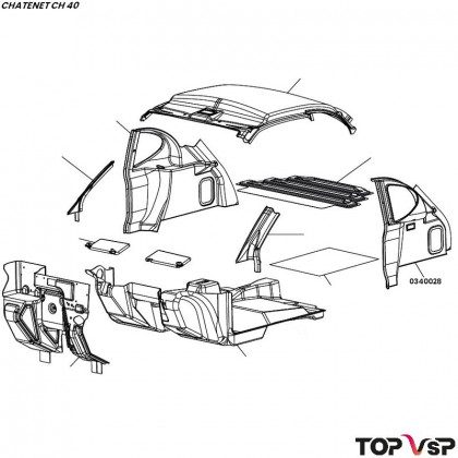 Habillage de coffre gauche Chatenet ch 40 - 0340028