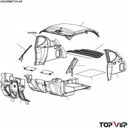 Habillage de coffre droit Chatenet ch 40 - 0340029