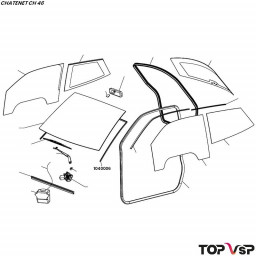 Joint de pare-brise Chatenet ch 46 pièces de voiturette sans permis