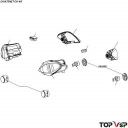 Catadioptre arrière Chatenet ch 46 pièces détachées automobiles sans permis neuves d'origine