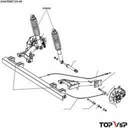 Amortisseur arrière pour bras Chatenet ch 46 pièces sans permis d'origine