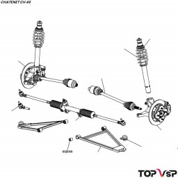Silentbloc de triangle avant Chatenet ch 46 pièces détachées véhicules sans permis