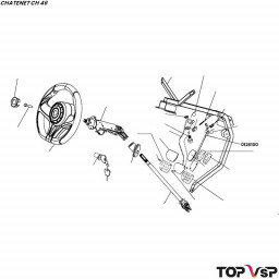 Pédale d'accélérateur assemblée Chatenet ch 46 pièces détachées véhicule sans permis