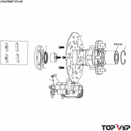 Roulement de roue arrière Chatenet ch 46 pièces détachées véhicules sans permis