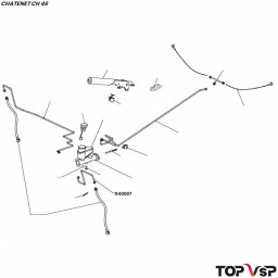 Tube de frein avant gauche Chatenet ch 46 pièces détachées voitures sans permis