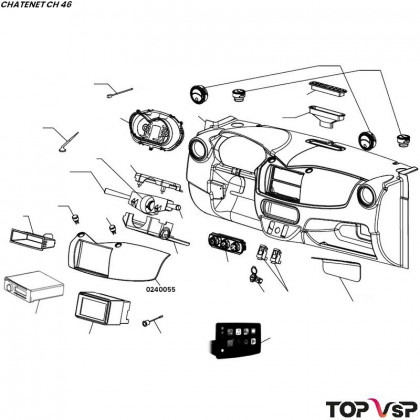 Médaillon de planche de bord carbone Chatenet ch 40 et 46 - 0240055