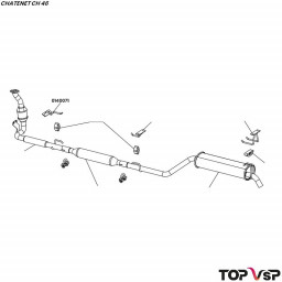 Support d'échappement avant Chatenet ch 46 pièces détachées mini auto sans permis
