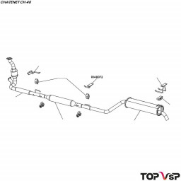 Support d'échappement central Chatenet ch 46 pièces détachées mini sans permis