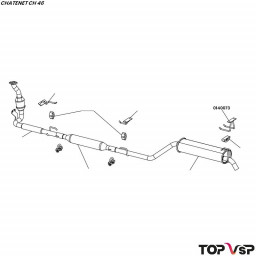 Support d'échappement arrière Chatenet ch 46 pièces détachées de voiturettes sans permis