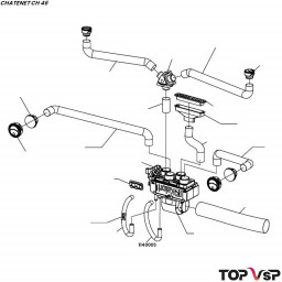 Durit régulation de chauffage d'habitacle Chatenet ch 46 pièces détachées vsp mini car