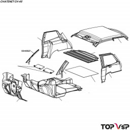 Montant de pare-brise droit Chatenet ch 46 pièces détachées voitures sans permis