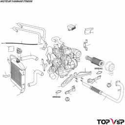 Silent bloc moteur avant 60 shores pour moteur Yanmar 2tne68