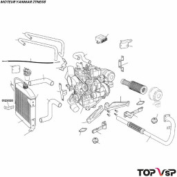 Support insonorisant sur radiateur pour Yanmar 2tne68 Chatenet - 0123020