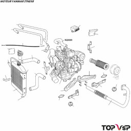 Durit d'aspiration d'air pour Yanmar 2tne68 Chatenet pièces détachées voiture sans permis