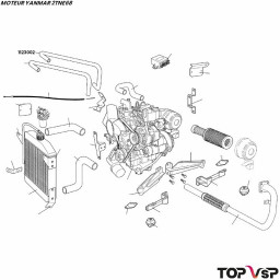 Durit supérieur de chauffage pour Yanmar 2tne68 Chatenet ch 26 à ch 39 - 1123002