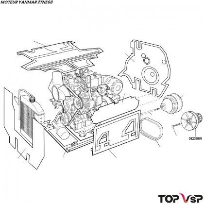 Variateur boîte de vitesses pour Yanmar 2tne68 Chatenet - 0123009