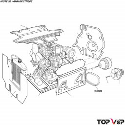 Courroie de variateur pour Yanmar 2tne68 Chatenet - 0123010