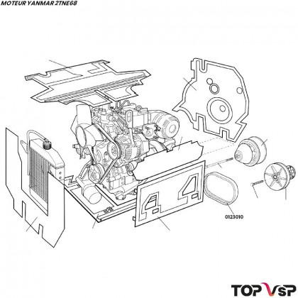 Courroie de variateur pour Yanmar 2tne68 Chatenet - 0123010