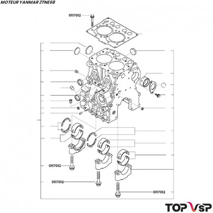 Vis de culasse Yanmar 2tne68 - 0117012