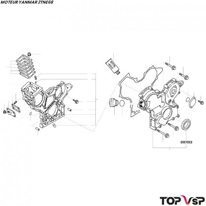 Joint spi avant Yanmar 2tne68 - 0117013