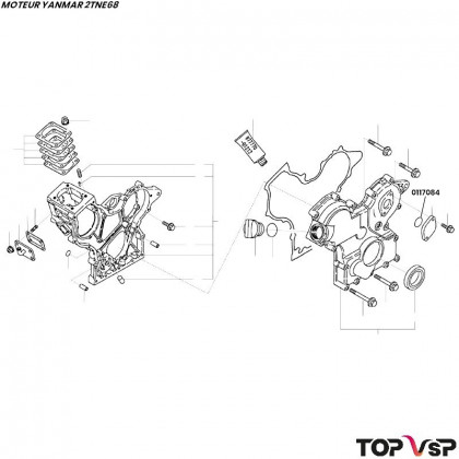 Joint torique Yanmar 2tne68 - 0117084