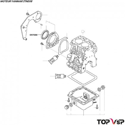 Joint spi Yanmar 2tne68 - 0117088