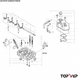 Culasse complète Yanmar 2tne68 - 0117014