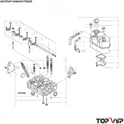 Protection d'injecteur Yanmar 2tne68 - 0117026