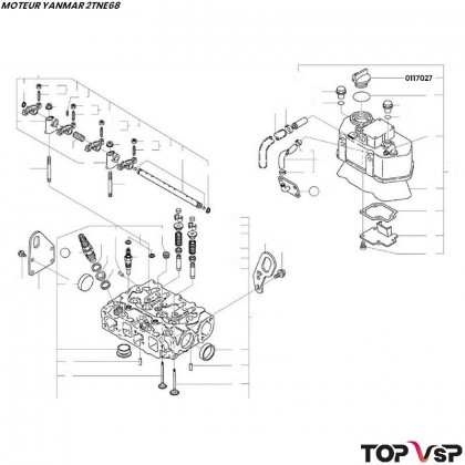 Bouchon de remplissage d'huile Yanmar 2tne68 - 0117027