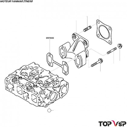 Joint d'échappement Yanmar 2tne68 - 0117030