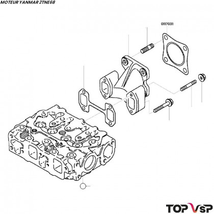Joint de corde d'échappement Yanmar 2tne68 - 0117031