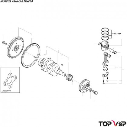 Jeu de segments Yanmar 2tne68 - 0117034