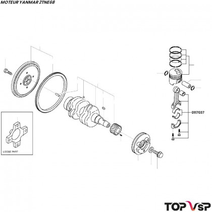 Bielle complète Yanmar 2tne68 - 0117037