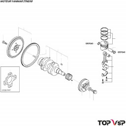 Circlips d'axe de piston Yanmar 2tne68 - 0117041