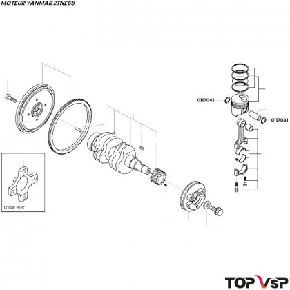 Circlips d'axe de piston Yanmar 2tne68 - 0117041