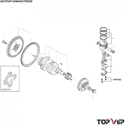 Vis de bielle Yanmar 2tne68 - 0117042