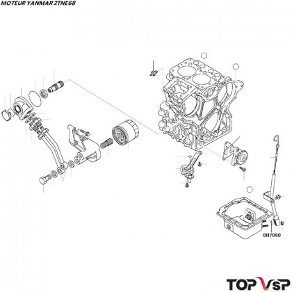 Joint de guide de jauge Yanmar 2tne68 - 0117050