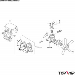 Pompe à eau Yanmar 2tne68 - 0117054