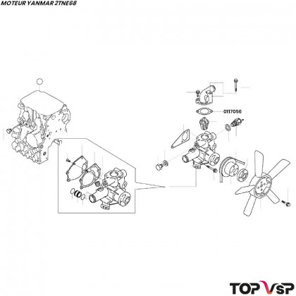 Joint de thermostat Yanmar 2tne68 - 0117056