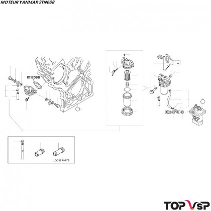 Joint de pompe à gasoil Yanmar 2tne68 - 0117068