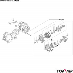 Alternateur complet pour Yanmar 2tne68 - 0117076