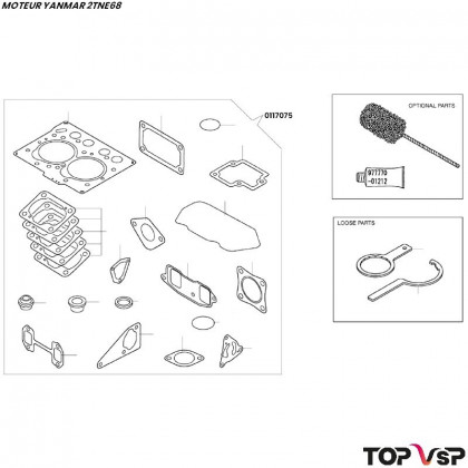 Pochette complète de joints moteur Yanmar 2tne68 - 0117075