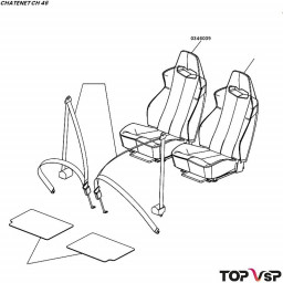 Siège droit réglable Chatenet ch 46 vsp pièces sans permis mini car