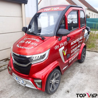 Voiture sans permis électrique IMF E-Pauline rouge d'occasion