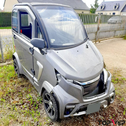 Imf Industrie E-Pauline grise voiture sans permis électrique accidentée